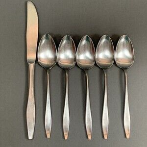 Valor Stainless Steel Spoons and Knife Made in Japan Lot of 6